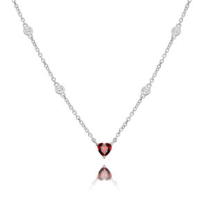 CONJUNTO de plata rodinada modelo " CORAZÓN FUCSIA"
