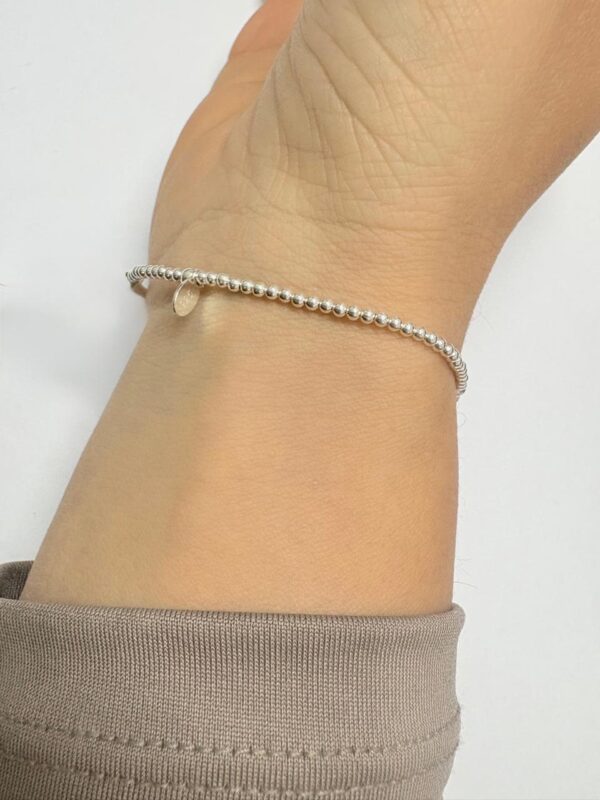 PULSERA elastizada de plata diseño "7 CHACRAS" con corazón - Image 2