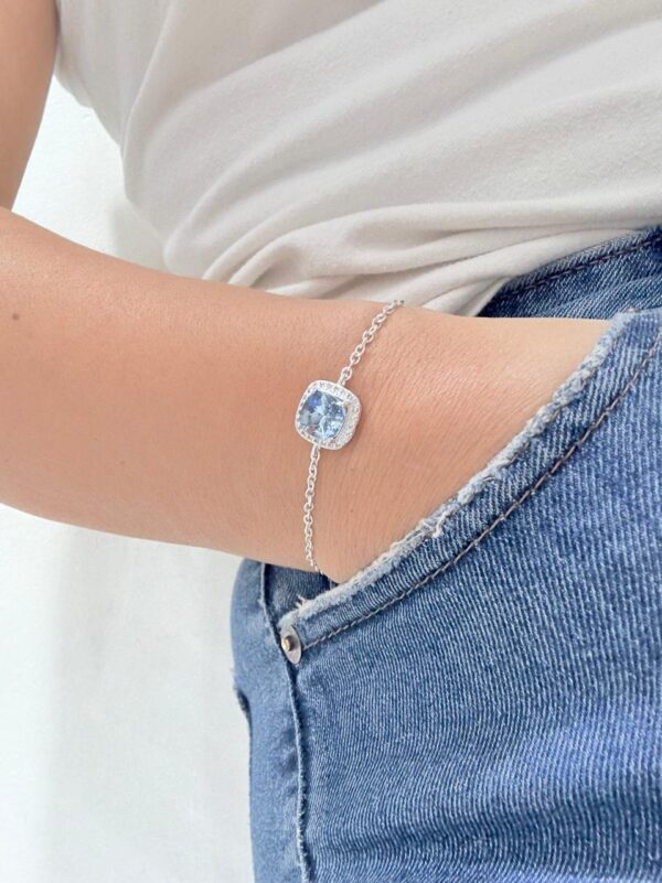 PULSERA de acero blanco diseño centro CUADRADO