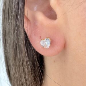 AROS DE ACERO DORADO MODELO CORAZÓN 5MM