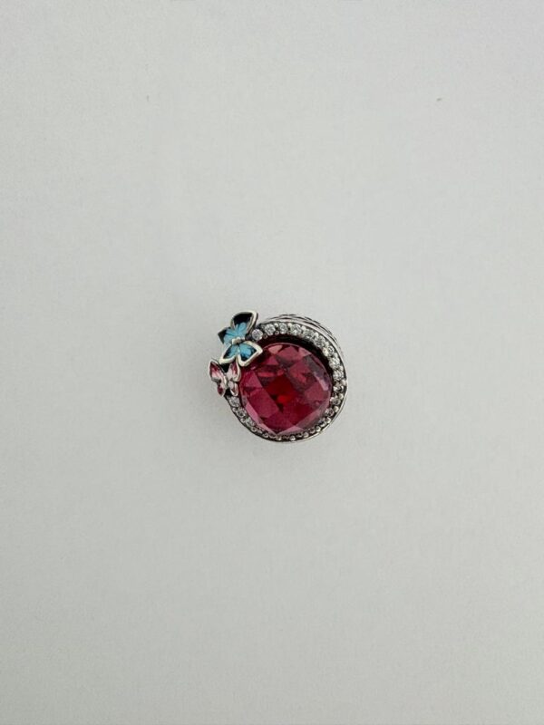CHARMS de plata "PIEDRA CON MARIPOSAS"
