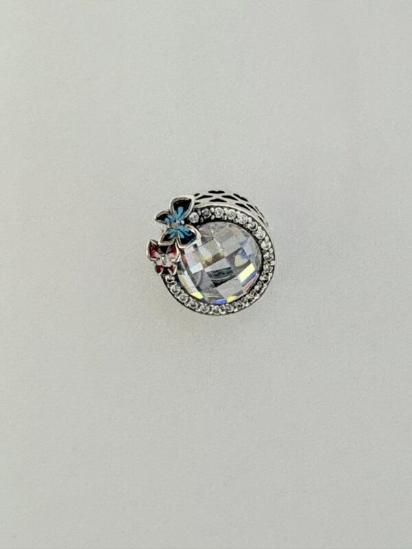 CHARMS de plata "PIEDRA CON MARIPOSAS"