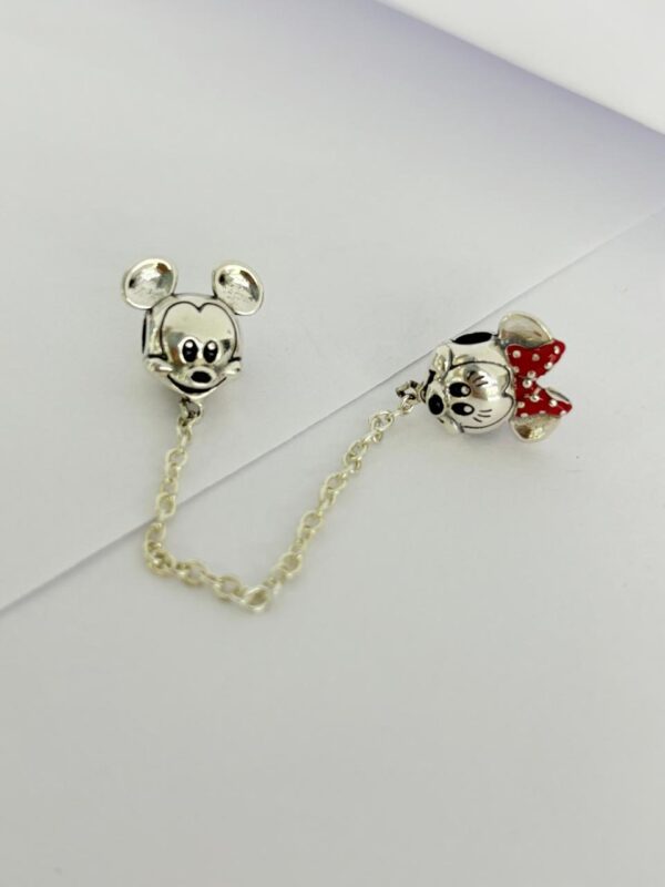 TRABA DE SEGURIDAD de plata 925 con MICKEY Y MINNIE - Image 2