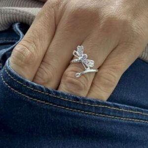 ANILLO DE PLATA MODELO MARIPOSA  N°13