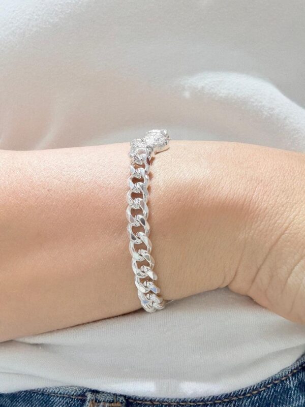 PULSERA de acero blanco diseño con "TREBOL" - Image 2