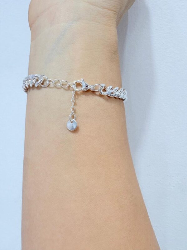 PULSERA de acero blanco diseño con "TREBOL" - Image 3