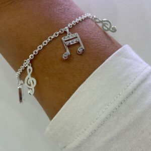 PULSERA de acero blanco diseño "MUSICA" 18cm
