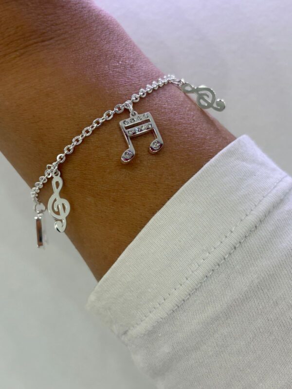 PULSERA de acero blanco diseño "MUSICA" 18cm
