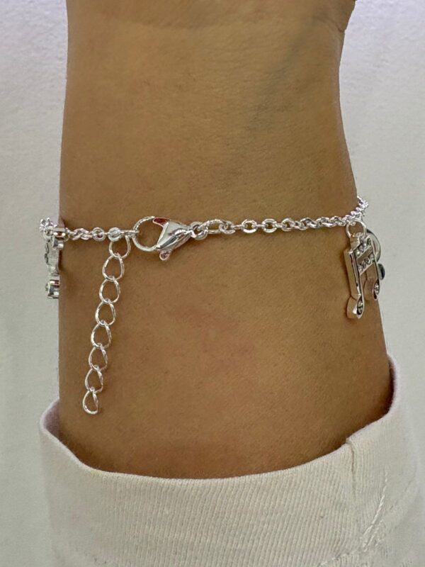 PULSERA de acero blanco diseño "MUSICA" 18cm - Image 2