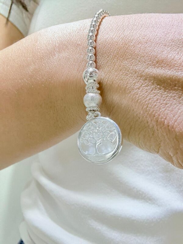 PULSERA de acero blanco diseño "ARBOL DE LA VIDA" - Image 2