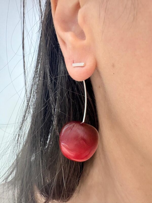 AROS de acero diseño "Cherry" de acrilico rojo - Image 2