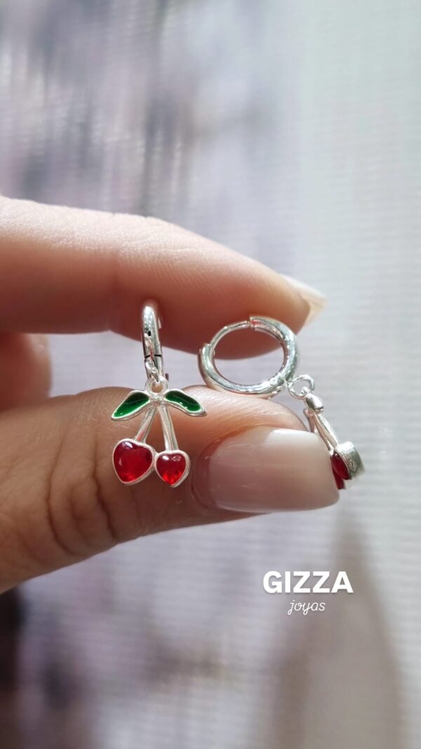 AROS de acero blanco diseño "Cherry" - Image 5