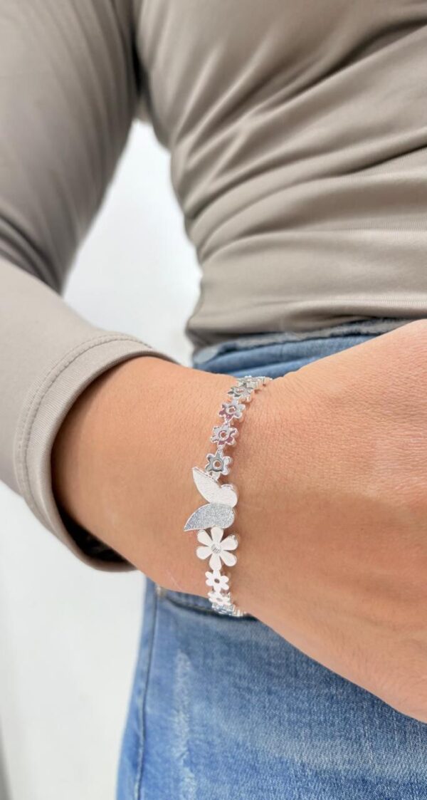 PULSERA de acero blanco diseño esclava con "MARIPOSAS" - Image 6