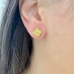 AROS DE ACERO DORADO MODELO TRÉBOL