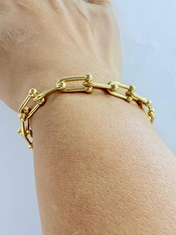 PULSERA de acero dorado mide 18,5cm - Image 2