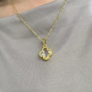 CONJUNTO de acero dorado diseño "trébol" de 45cm