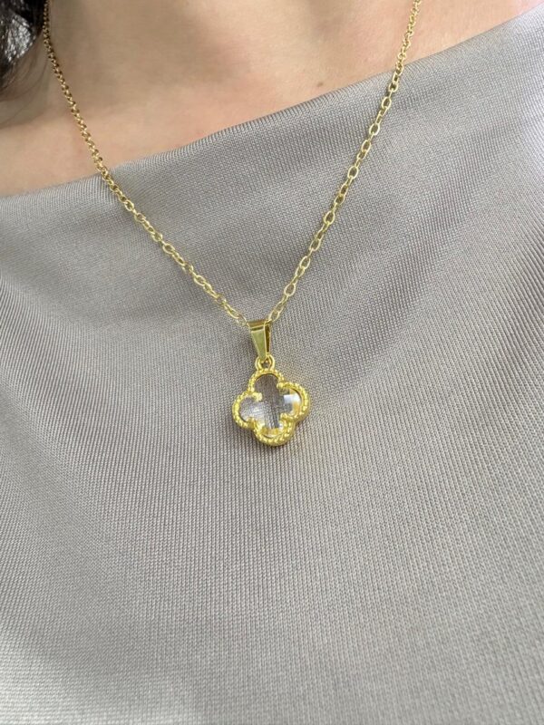 CONJUNTO de acero dorado diseño "trébol" de 45cm