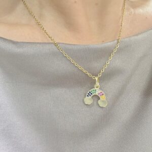 CONJUNTO de acero dorado diseño "ARCOÍRIS" de 45cm