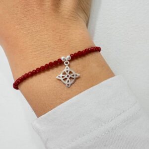 PULSERA de plata y cristal checo diseño con "Nudo de bruja"