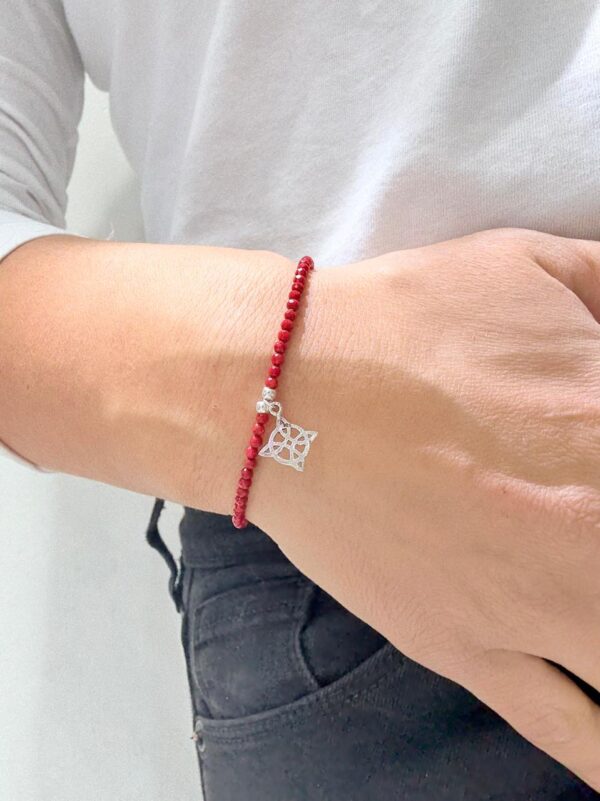 PULSERA de plata y cristal checo diseño con "Nudo de bruja" - Image 3