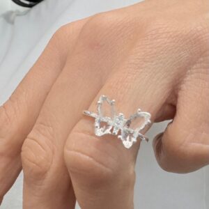 ANILLO de acero blanco diseño "MARIPOSA"