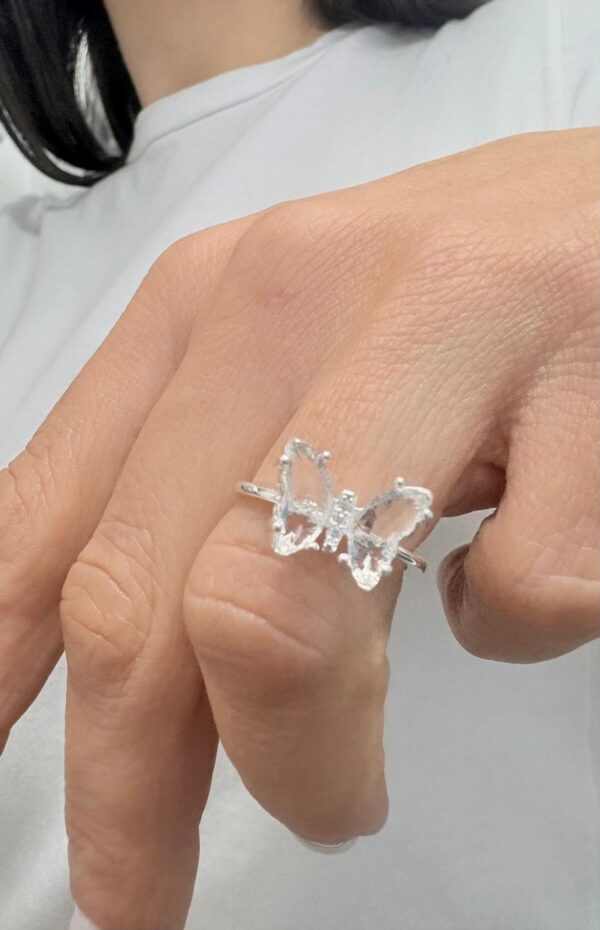 ANILLO de acero blanco diseño "MARIPOSA"