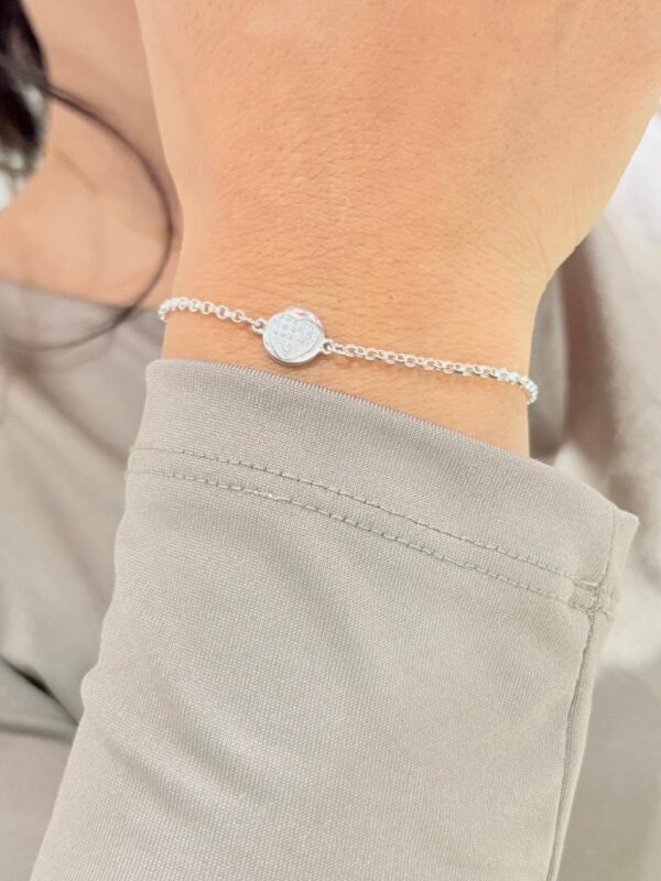 PULSERA de plata modelo centro con corazon de 17,5cm