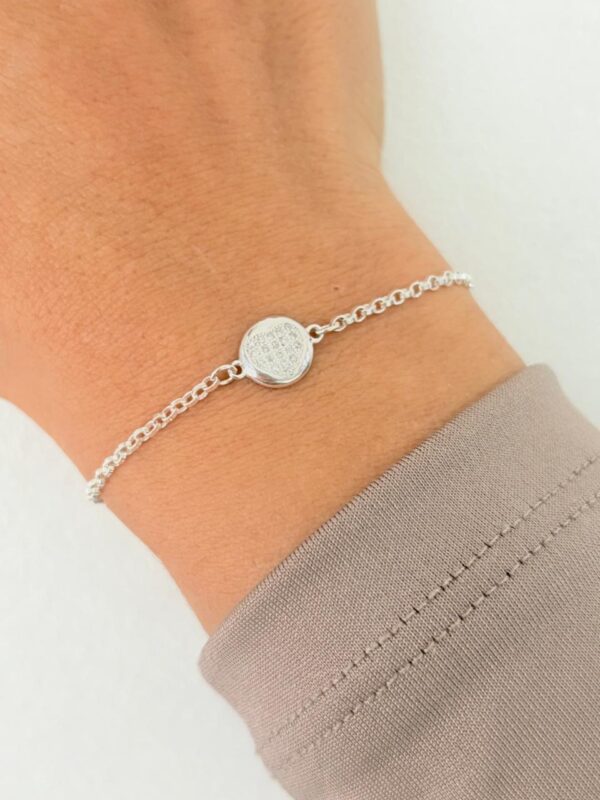 PULSERA de plata modelo centro con corazon de 17,5cm - Image 2