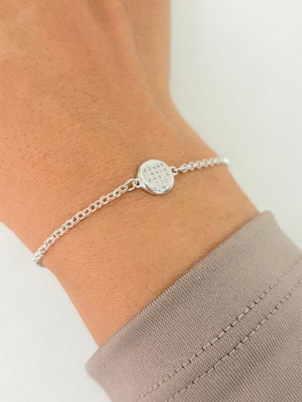 PULSERA de plata modelo centro con corazon de 17,5cm - Image 3