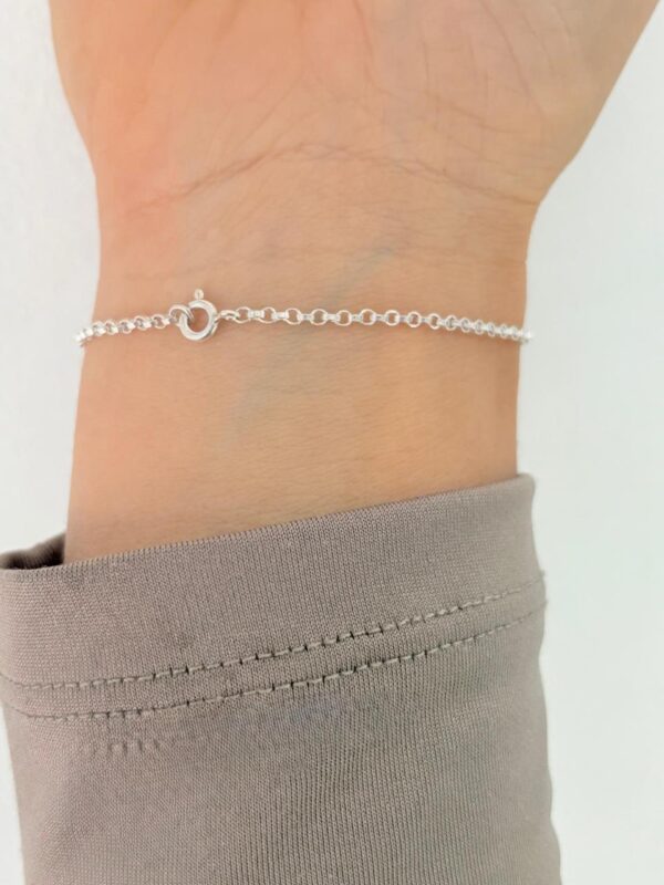 PULSERA de plata modelo centro con corazon de 17,5cm - Image 4