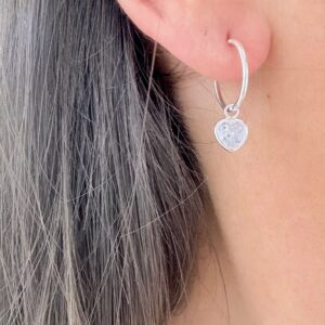 AROS DE PLATA MODELO CUBANOS CON CORAZÓN