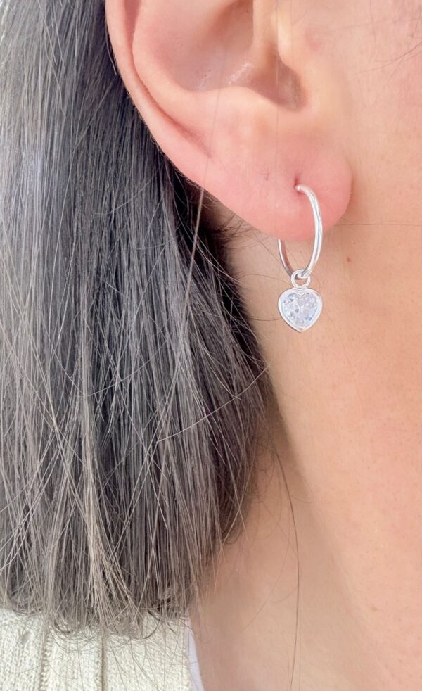 AROS DE PLATA MODELO CUBANOS CON CORAZÓN