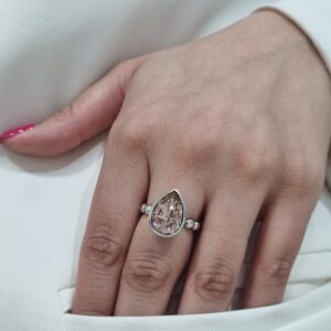 ANILLO CON PIEDRA AMBAR DE CRISTAL EUROPEO N18