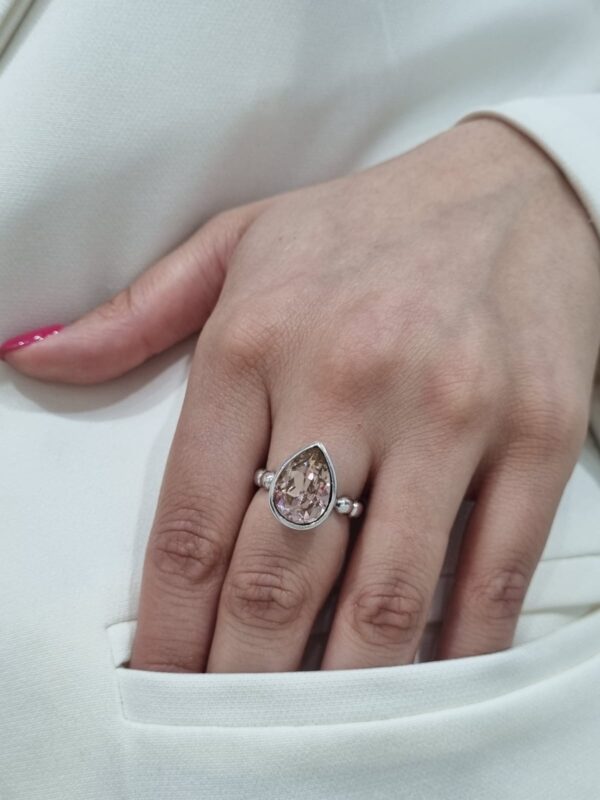 ANILLO CON PIEDRA AMBAR DE CRISTAL EUROPEO N18