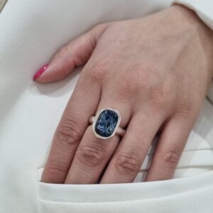 ANILLO de plata linea DE DIOS modelo con cristal europeo N°17
