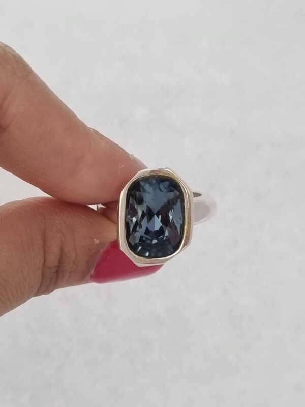 ANILLO de plata linea DE DIOS modelo con cristal europeo N°17 - Image 2