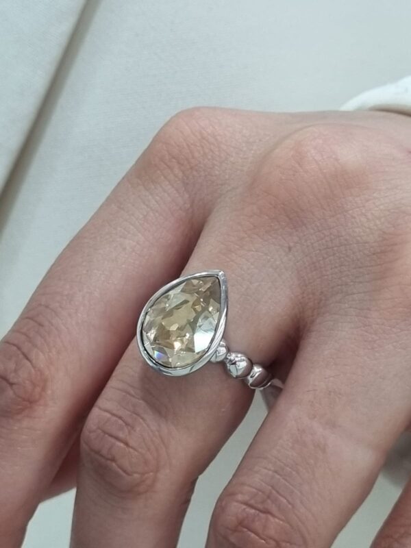 ANILLO CON PIEDRA AMBAR DE CRISTAL EUROPEO N°15