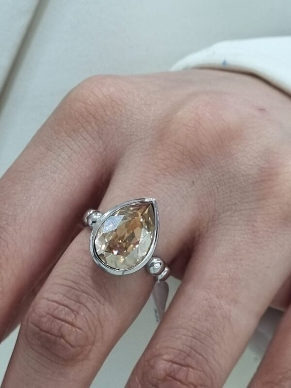 ANILLO CON PIEDRA AMBAR DE CRISTAL EUROPEO N°15 - Image 2