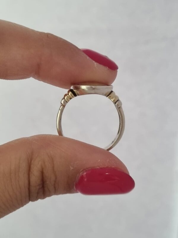 ANILLO de plata diseño circulo con cristal auropeo N°15 - Image 3