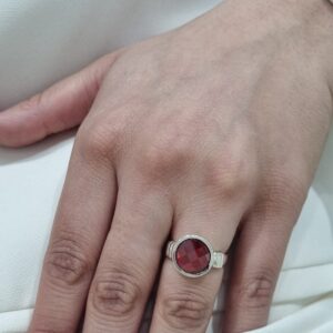 ANILLO de plata diseño circulo con cristal auropeo N15