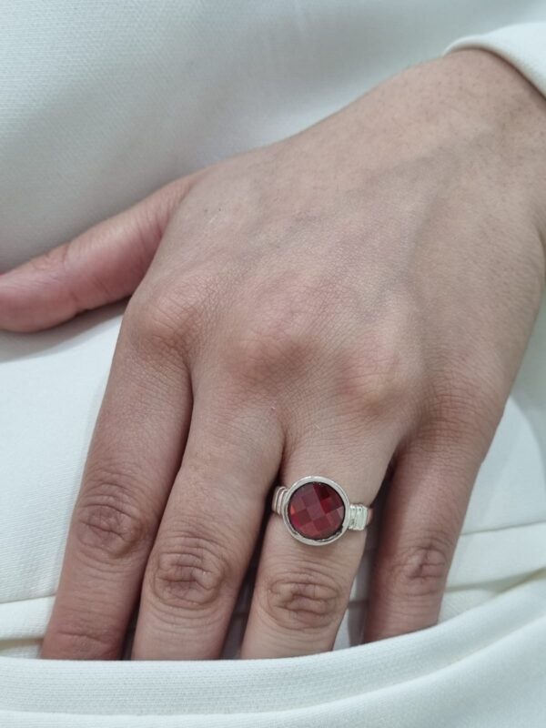 ANILLO de plata diseño circulo con cristal auropeo N15