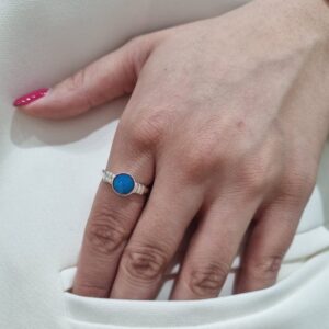 ANILLO de plata diseño circulo con cristal auropeo N°16