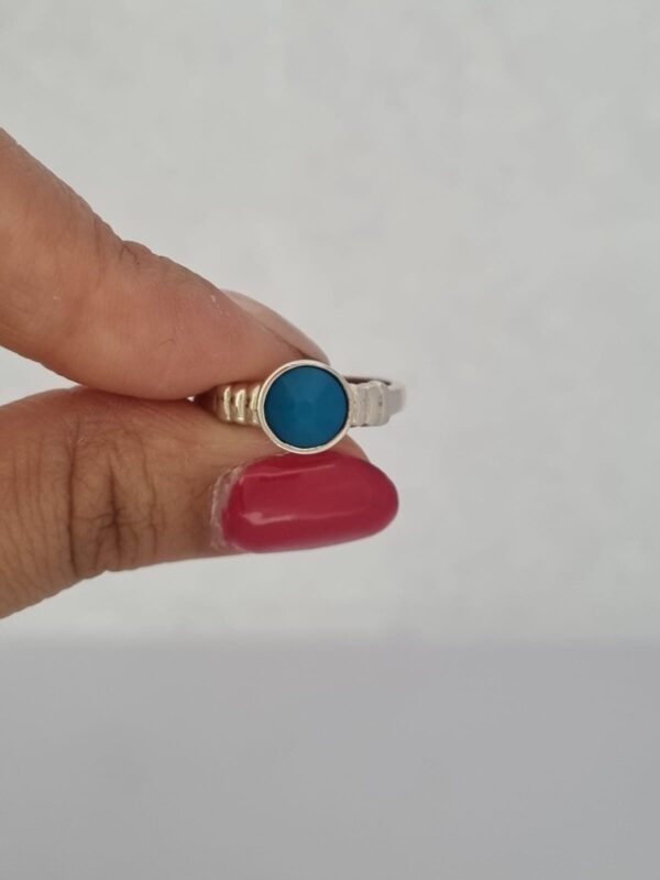 ANILLO de plata diseño circulo con cristal auropeo N°16 - Image 2