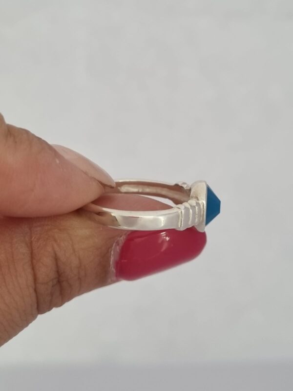 ANILLO de plata diseño circulo con cristal auropeo N°16 - Image 3