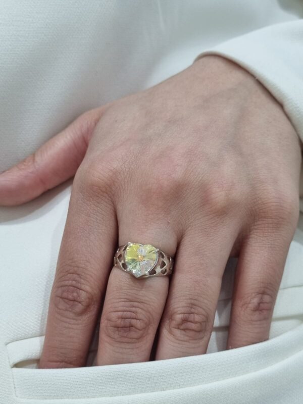 ANILLO de plata con cristal europeo diseño "CORAZÓN" N°18
