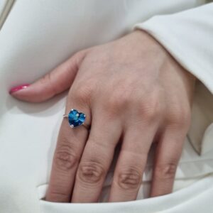 ANILLO de plata modelo "Amore"  N°17 AZUL
