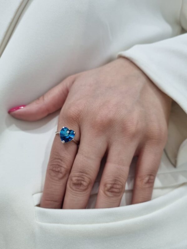 ANILLO de plata modelo "Amore"  N°17 AZUL