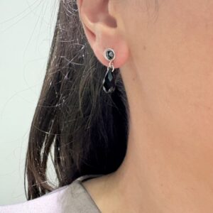 AROS DE PLATA Y CRISTAL EUROPEO MODELO COLGANTE