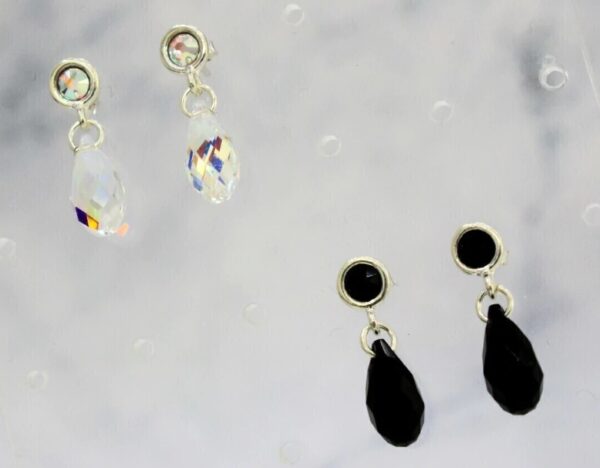 AROS DE PLATA Y CRISTAL EUROPEO MODELO COLGANTE - Image 2