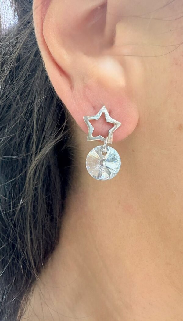 AROS DE PLATA Y CRISTAL EUROPEO MODELO ESTRELLA - Image 3